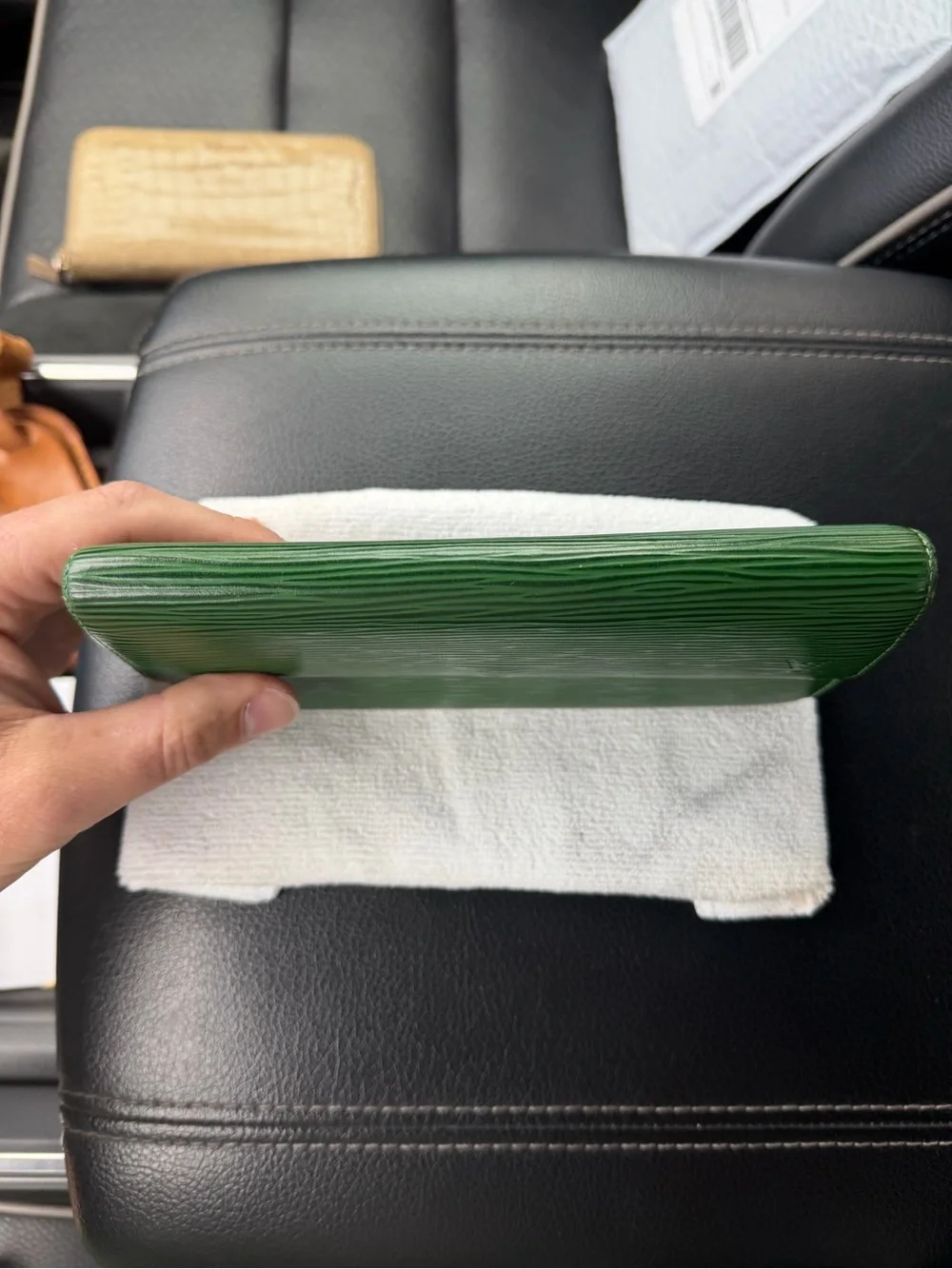 Authentic Louis Vuitton Green Epi Leather Continental Sarah Wallet COA Included
